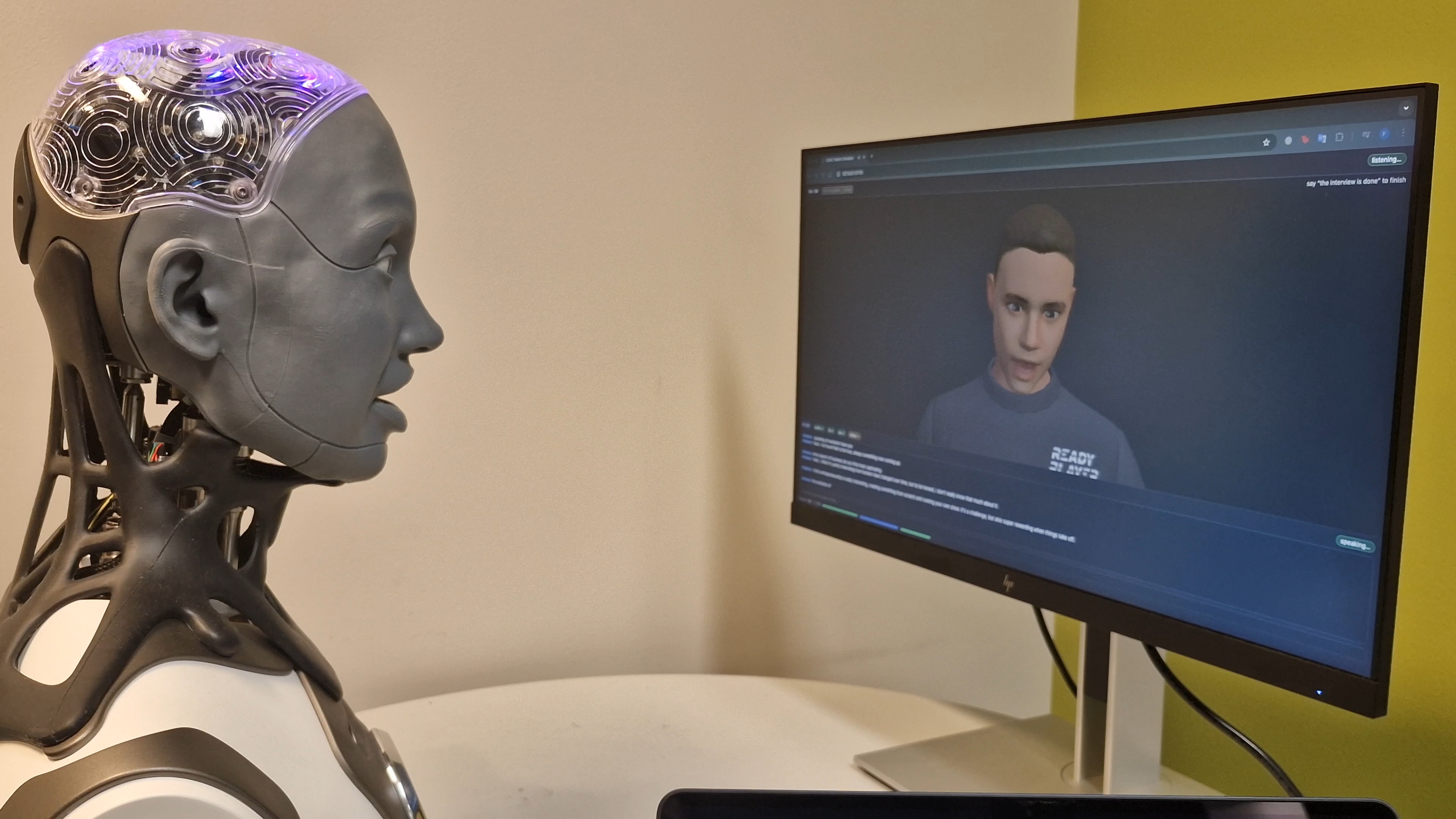 Robot and screen-based triage tools used with clinicians