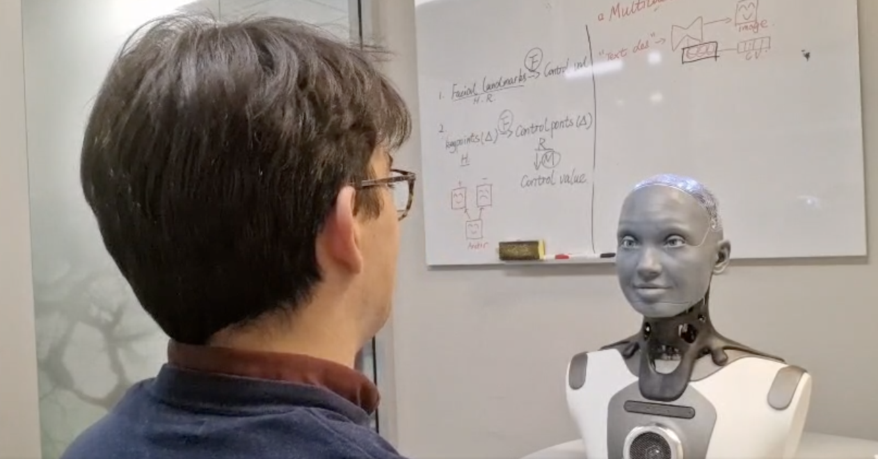 Ameca humanoid robot used for diagnostic conversations